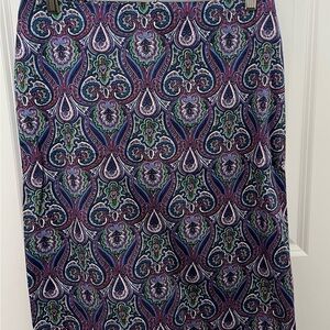 Talbots Purple and Blue Knee-Length Pencil Skirt Cocktail